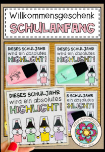 Willkommensgruß / Willkommensgeschenk für den Schulanfang (für Textmarker)