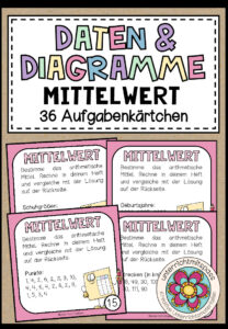 MITTELWERT (Daten & Diagramme) – 36 Aufgabenkärtchen