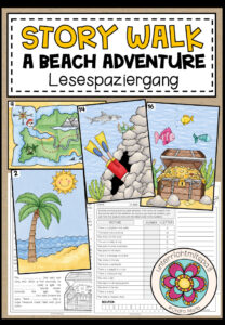 A beach adventure – STORY WALK (Lesespaziergang) 5-fach differenziert
