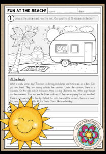 Fun at the beach! (summer) – Worksheet