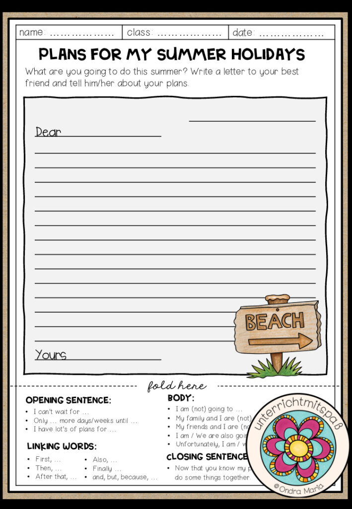 GOING TO – FUTURE – Plans for my summer holidays (Writing – 2-fach differenziert)