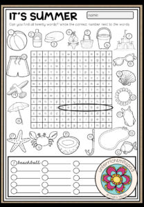 It’s summer! – Word Search (3-fach differenziert)