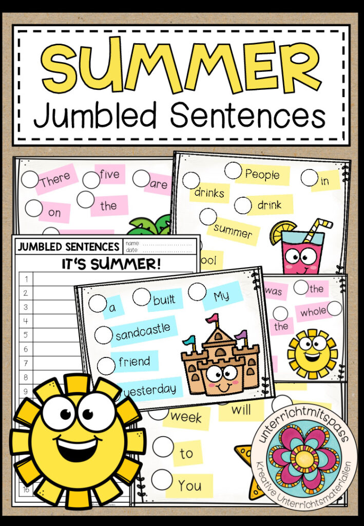 SUMMER – Jumbled Sentences (Task Cards / Aufgabenkarten)