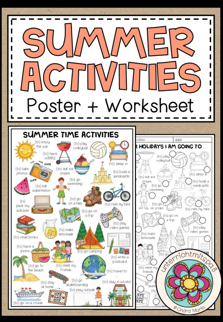 SUMMER ACTIVITIES – Vocabulary Poster + Worksheet