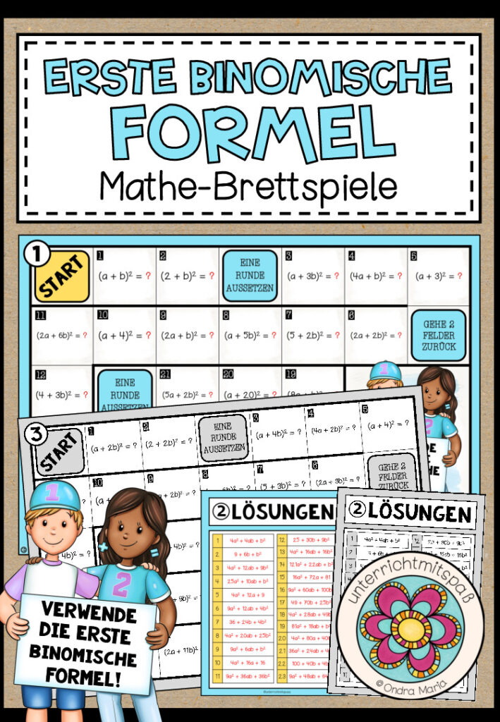 ERSTE BINOMISCHE FORMEL – 3 Mathe-Brettspiele