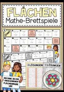 FLÄCHEN (mit Dezimalzahlen) – 3 Mathe-Brettspiele