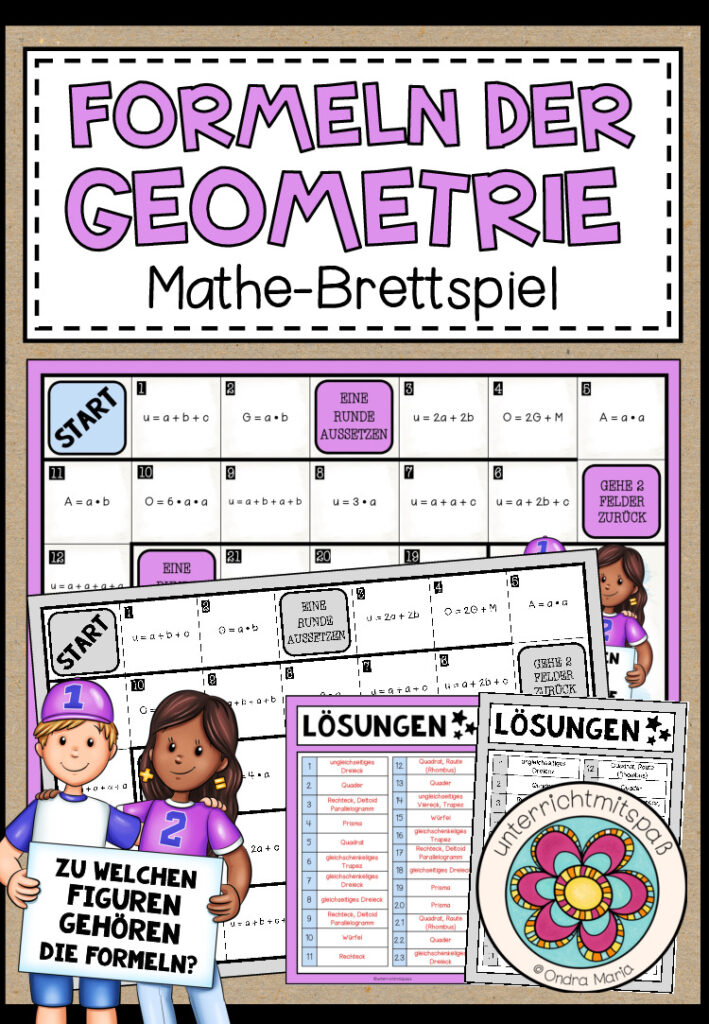 FORMELN DER GEOMETRIE – Mathe-Brettspiel