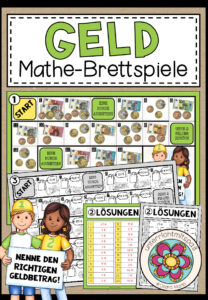 GELD (Rechnen mit Geldbeträgen) – 3 Mathe-Brettspiele