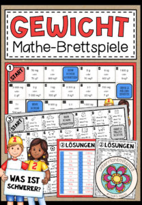 GEWICHT (Massenmaße) – 3 Mathe-Brettspiele