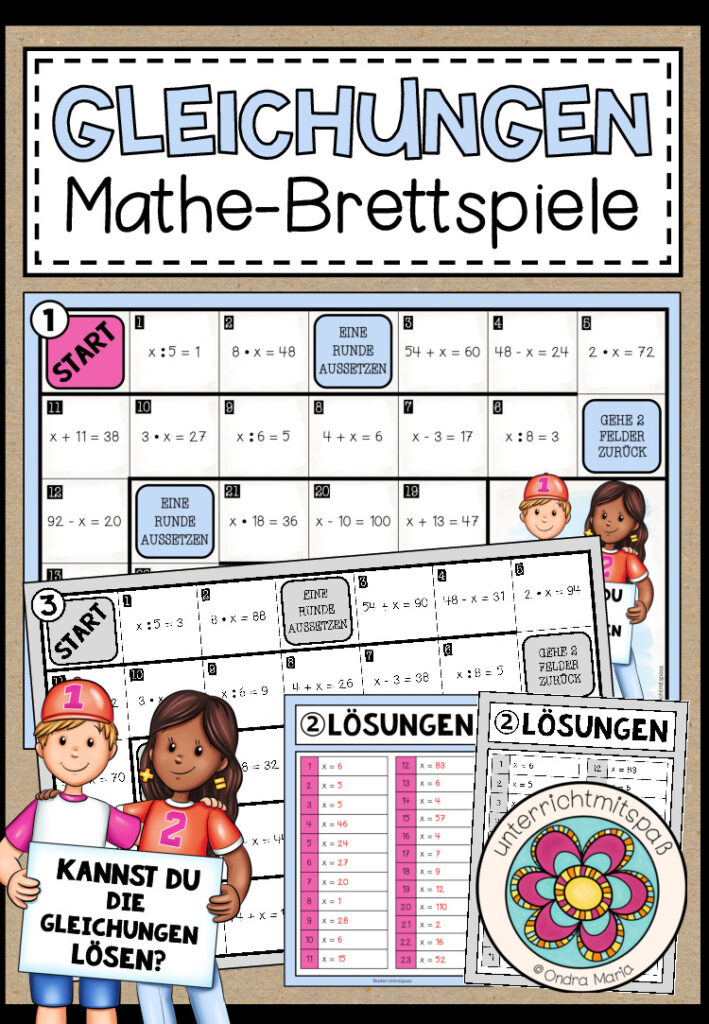 GLEICHUNGEN – 3 Mathe-Brettspiele