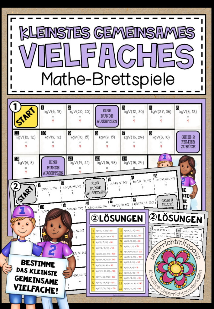 KLEINSTES GEMEINSAMES VIELFACHES (kgV)– 2 Mathe-Brettspiele