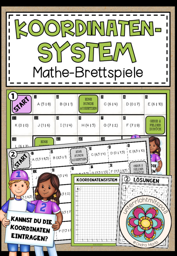 KOORDINATENSYSTEM – 2 Mathe-Brettspiele
