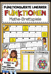 LINEARE FUNKTIONEN (Funktionswerte) – 3 Mathe-Brettspiele
