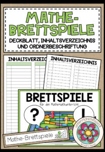 MATHE-BRETTSPIELE (Deckblatt, Inhaltsverzeichnis, Ordnerbeschriftung)