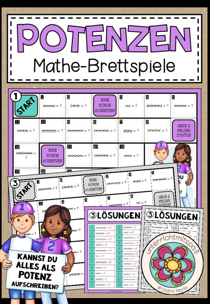 POTENZEN – 3 Mathe-Brettspiele