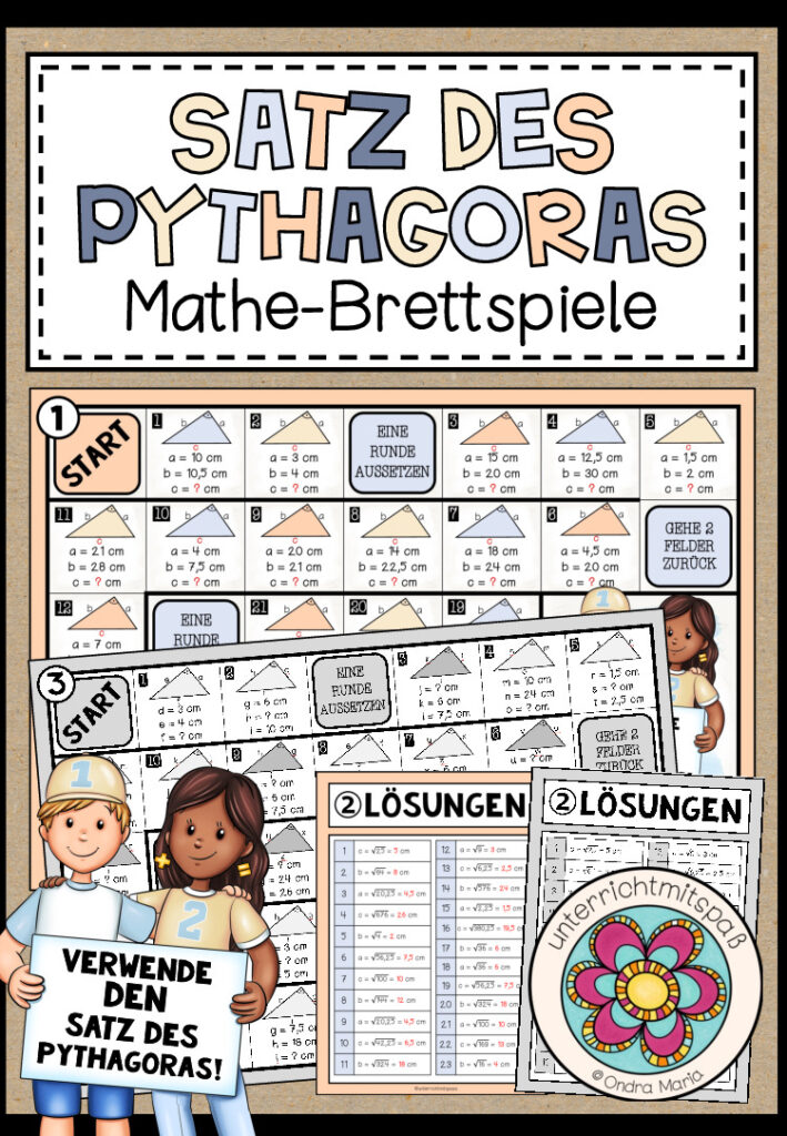 SATZ DES PYTHAGORAS– Mathe-Brettspiele