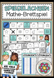 SPIEGELACHSEN (symmetrische Figuren) – Mathe-Brettspiel