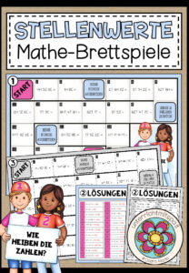 STELLENWERTE (Natürliche Zahlen) – 3 Mathe-Brettspiele