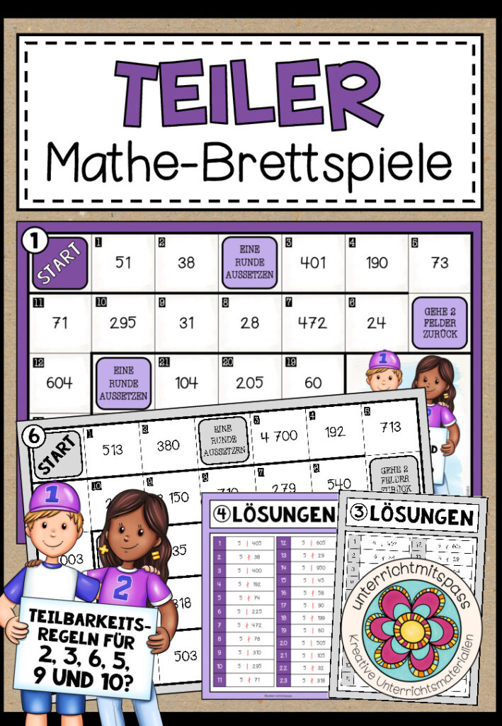 TEILER (Teilbarkeitsregeln) – 6 Mathe-Brettspiele