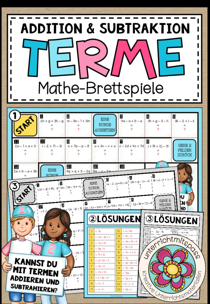 TERME (ohne Potenzen) – Addition & Subtraktion (Brettspiele)