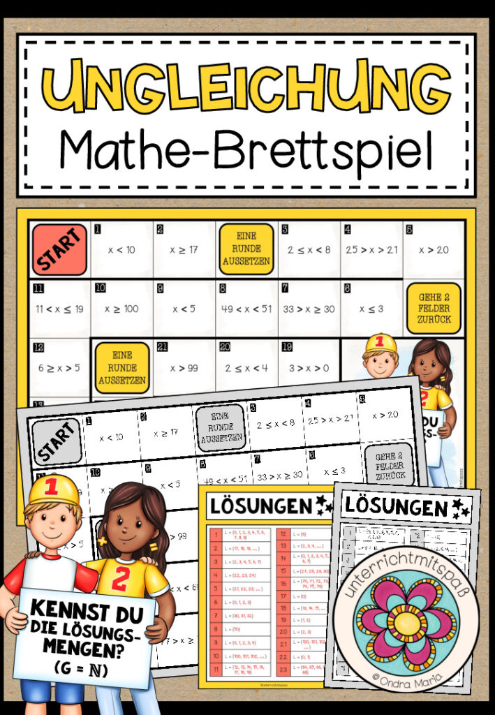 UNGLEICHUNGEN – Mathe-Brettspiel