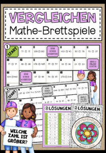 VERGLEICHEN (Zahlen in N) – 3 Mathe-Brettspiele