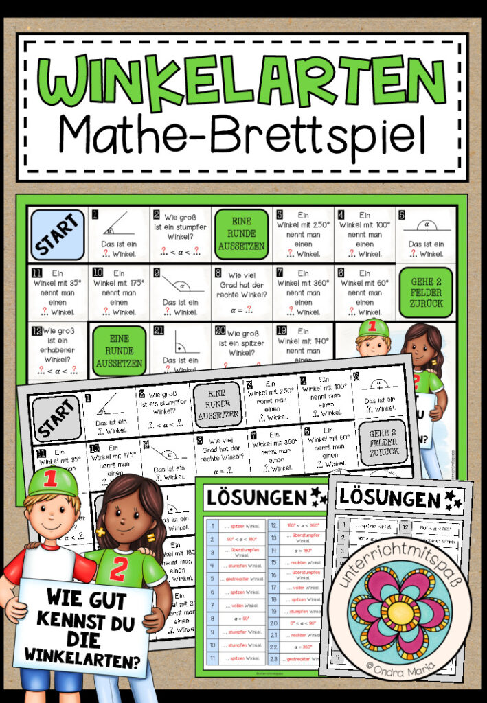 WINKELARTEN (2 Versionen) – Mathe-Brettspiel
