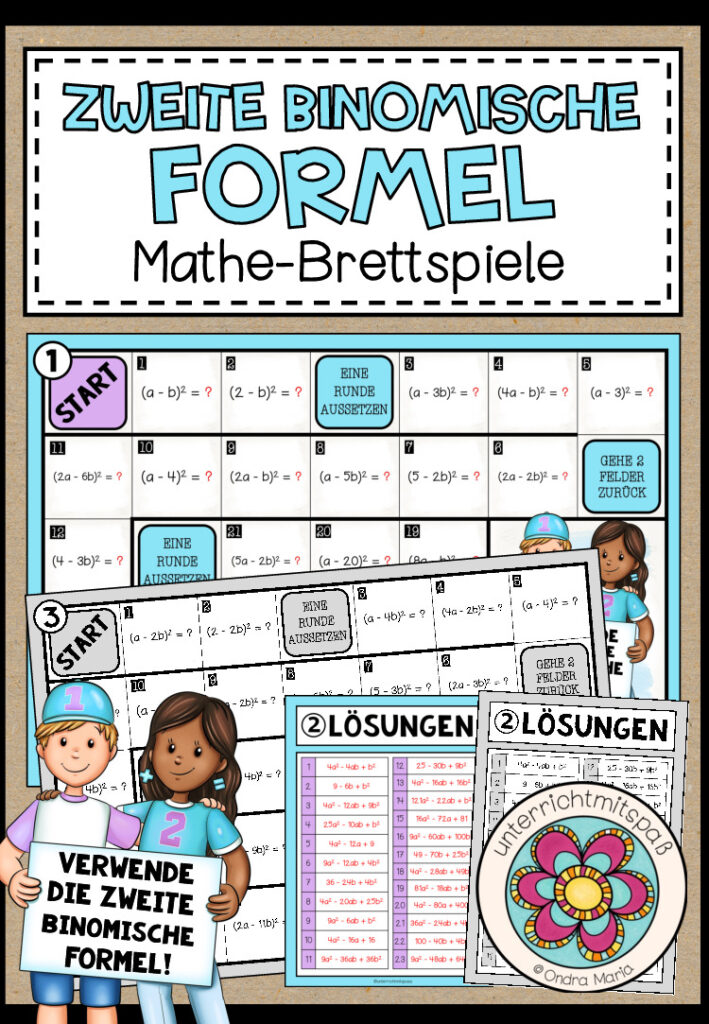 ZWEITE BINOMISCHE FORMEL – 3 Mathe-Brettspiele