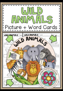 WILD ANIMALS – Vocabulary Wheel