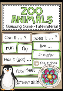 ZOO ANIMALS – Guessing Game (Tafelmaterial)