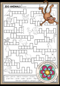 ZOO ANIMALS – Vocabulary Work (Worksheet)