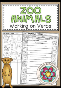 ZOO ANIMALS – Working on Verbs (Worksheets)