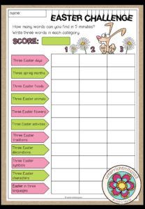 EASTER Challenge – 5 minutes activity