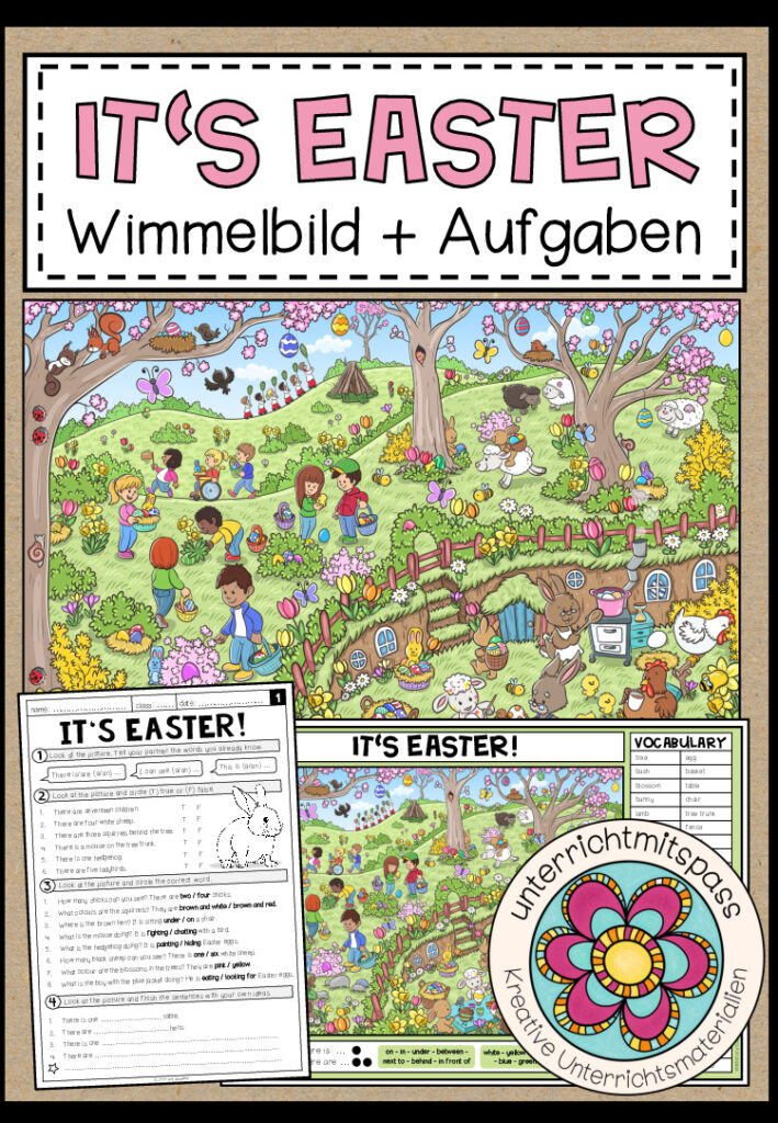IT’S EASTER! – Wimmelbild + Aufgaben (Englisch 3.-5. Schulstufe)