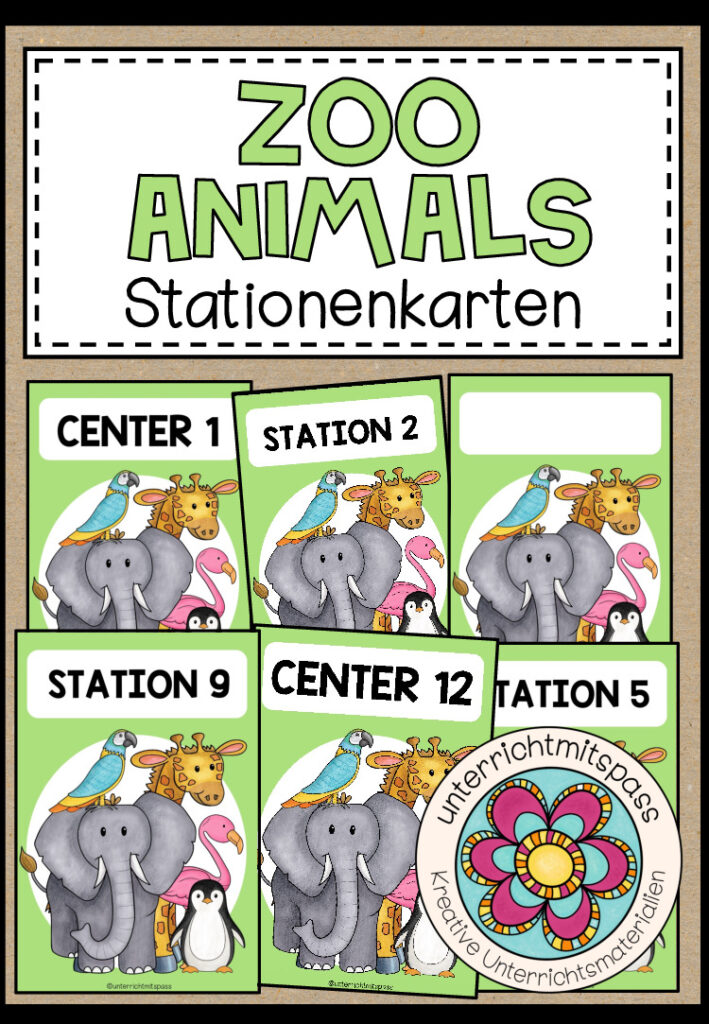 ZOO ANIMALS – Stationenkarten