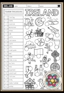 IRELAND – Vocabulary Worksheet (3-fach differenziert)