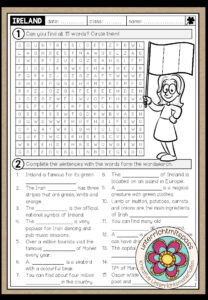 IRELAND – Word Search (Worksheet)