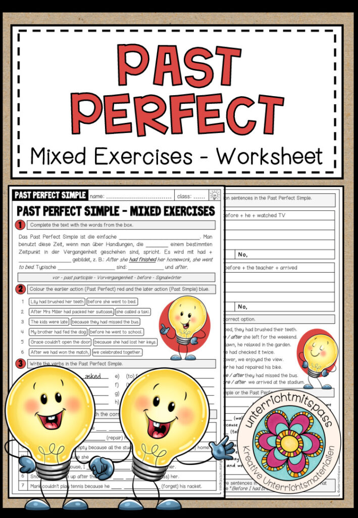 PAST PERFECT – Mixed Exercises (Worksheet)