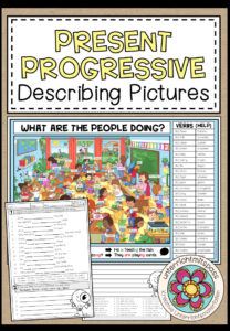 PRESENT PROGRESSIVE – Describing Pictures (Speaking + Writing)