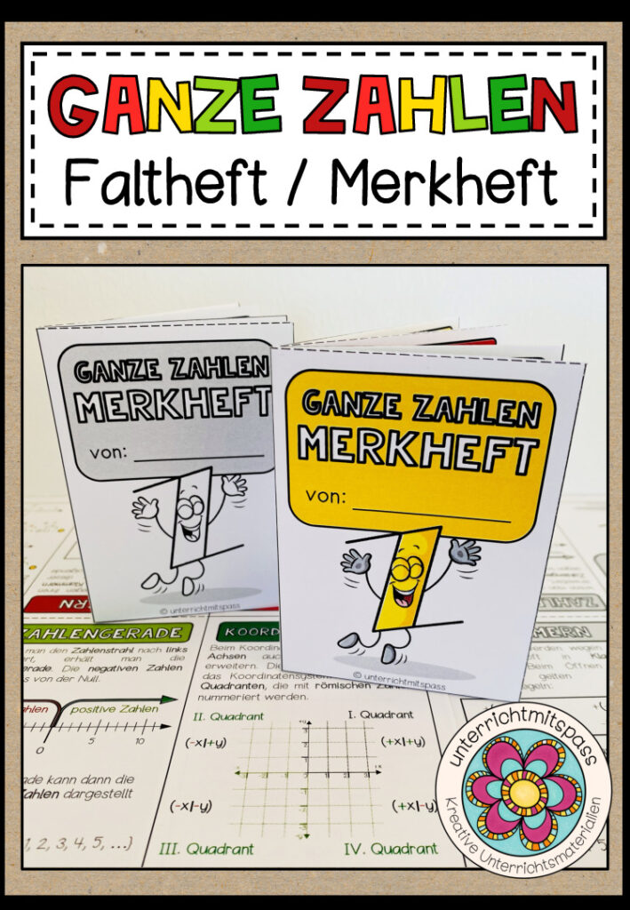 GANZE ZAHLEN – Faltheft (Merkheft)