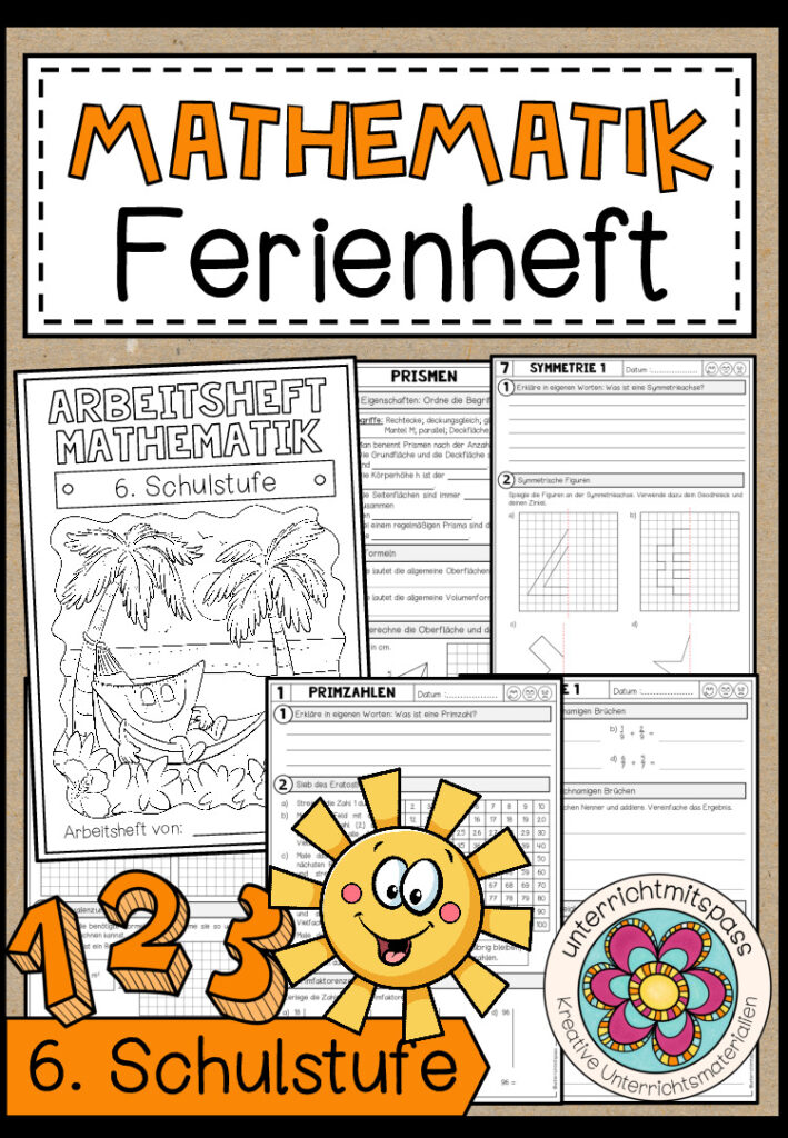 MATHEMATIK – FERIENHEFT / WIEDERHOLUNGSHEFT – 6. Schulstufe (Lösungen inkludiert)