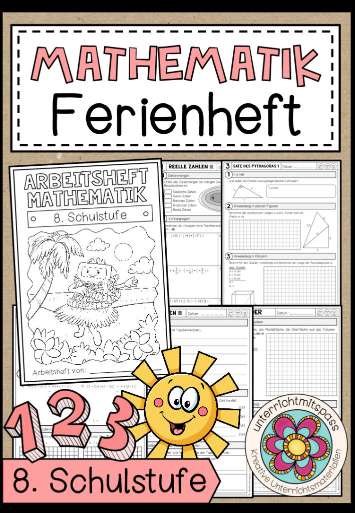 MATHEMATIK – FERIENHEFT / WIEDERHOLUNGSHEFT – 8. Schulstufe (Lösungen inkludiert)