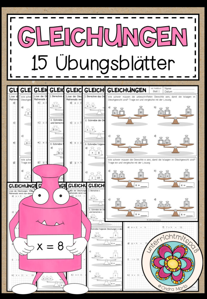 GLEICHUNGEN – 15 Übungsblätter