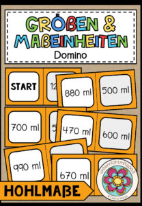 GRÖßEN UND MAßEINHEITEN – Hohlmaße (Domino)