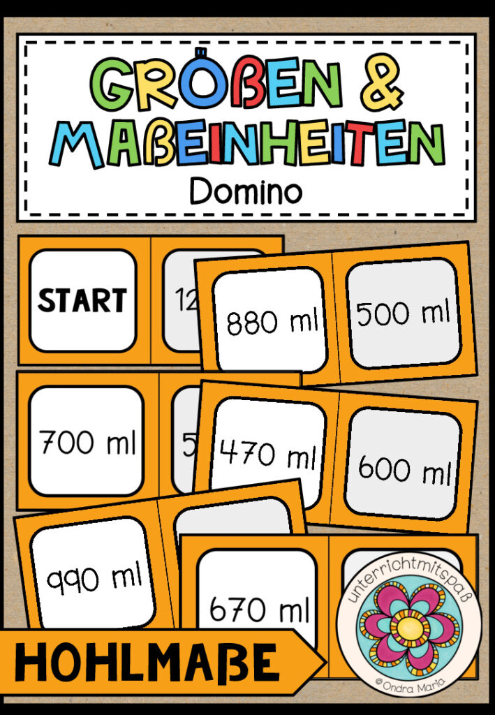 GRÖßEN UND MAßEINHEITEN – Hohlmaße (Domino)