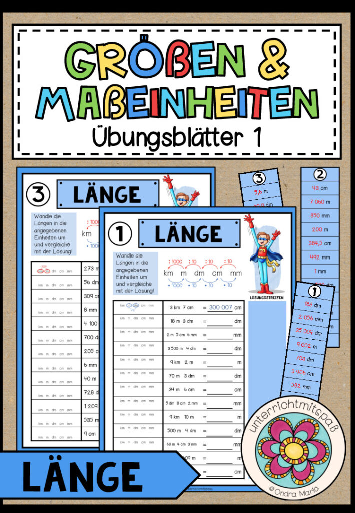 GRÖßEN UND MAßEINHEITEN – Länge (Übungsblätter 1)