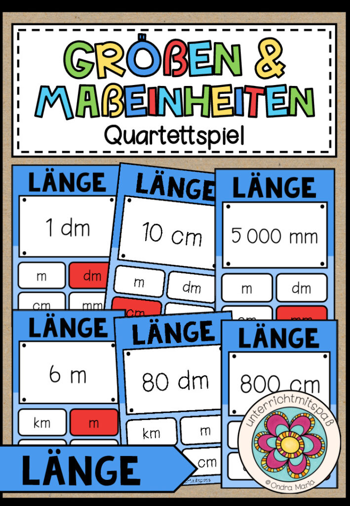 GRÖßEN UND MAßEINHEITEN – Länge (Quartettspiel)