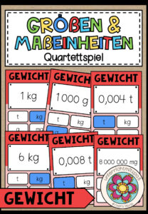 GRÖßEN UND MAßEINHEITEN – Gewicht (Quartettspiel)