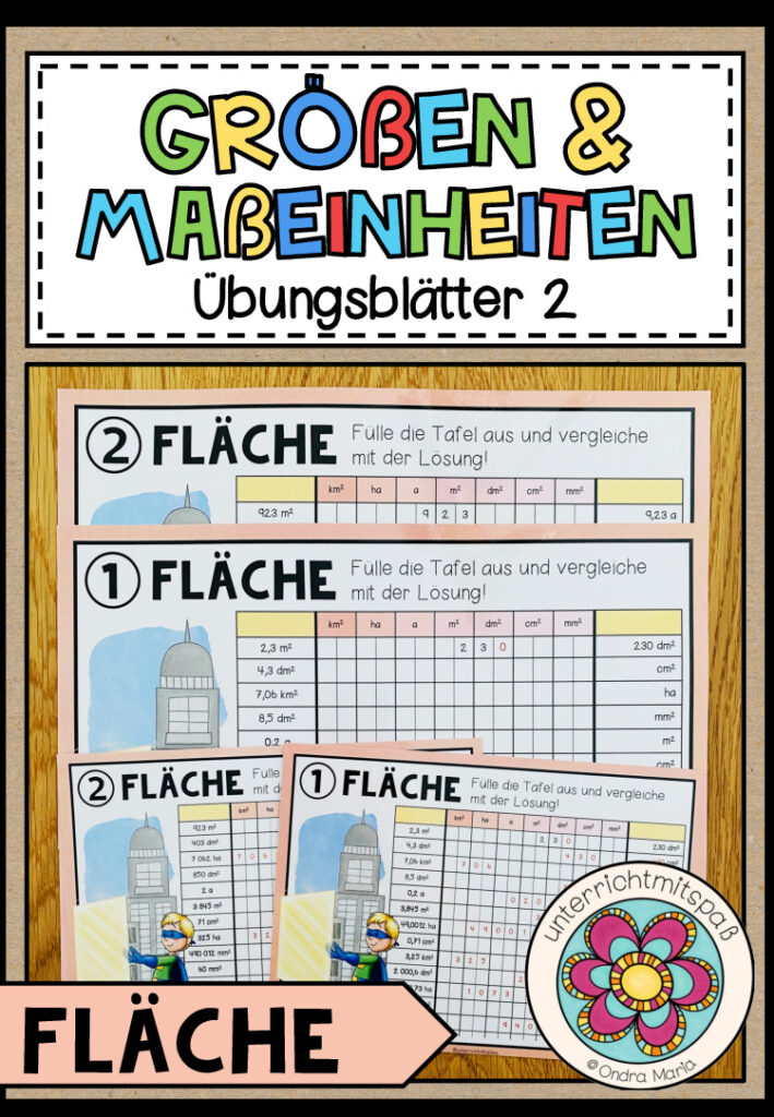 GRÖßEN UND MAßEINHEITEN – Fläche (Übungsblätter 2)