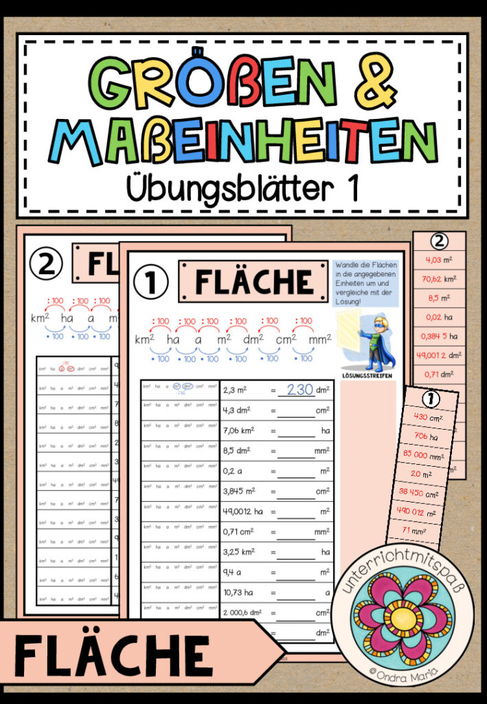 GRÖßEN UND MAßEINHEITEN – Fläche (Übungsblätter 1)